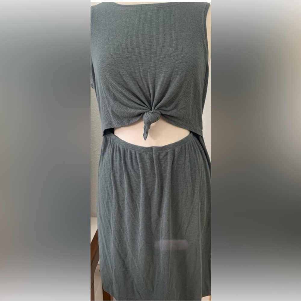 NWT Aerie lightweight Summer tank dress, ribbed, knotted, and cut-out detail